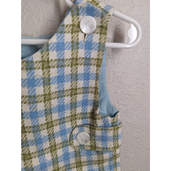 Set of 2 Handmade Vintage 60s Baby Boy Onesies Plaid Classic Infant - Picture 4 of 5